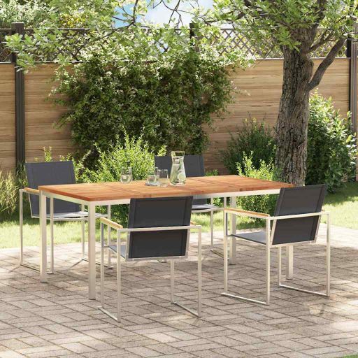 Garten Essgruppe 3 pcs Braun Massivholz Akazie