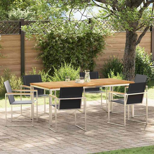 Garten Essgruppe 3 pcs Braun Massivholz Akazie
