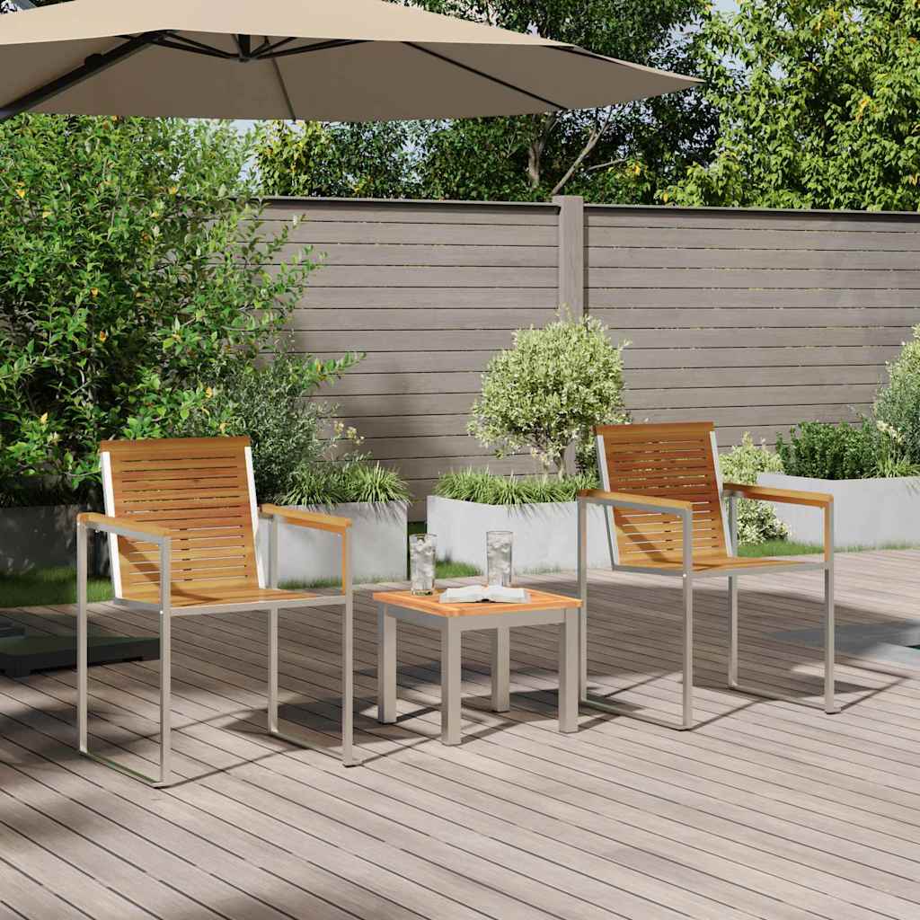 vidaXL Sonnenliege 3 pcs Braun Massivholz Akazie