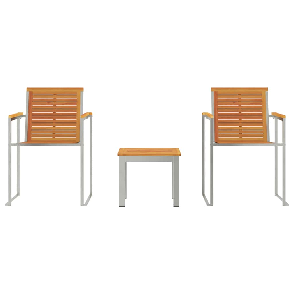 vidaXL Sonnenliege 3 pcs Braun Massivholz Akazie