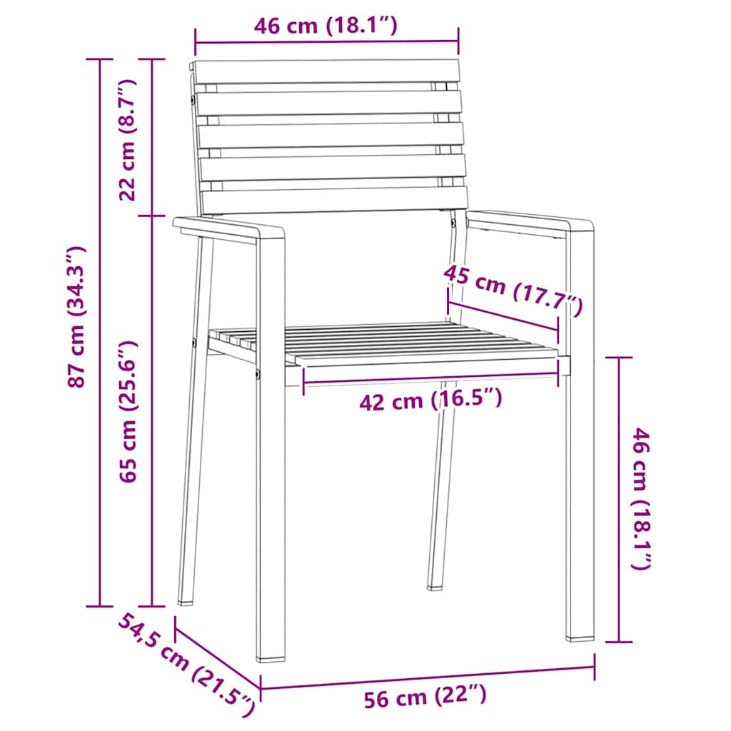 Garten Essgruppe 3 pcs Braun Massivholz Akazie