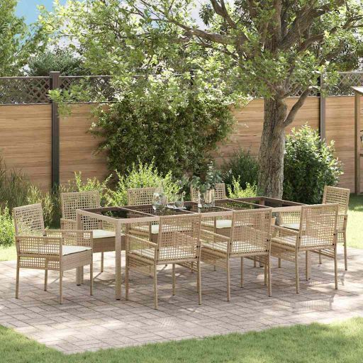 Garten Essgruppe 3 pcs Schwarz Poly-Rattan
