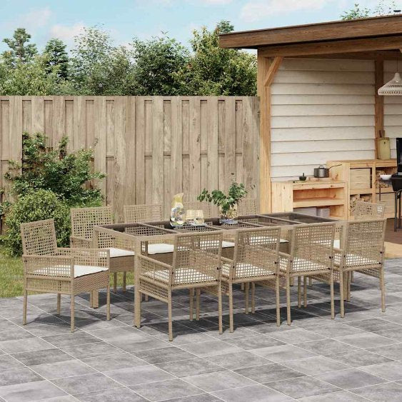 Garten Essgruppe 3 pcs Schwarz Poly-Rattan