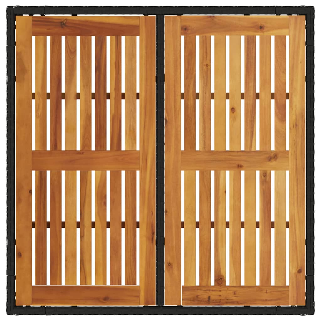 Garten Essgruppe 3 pcs Schwarz Poly-Rattan