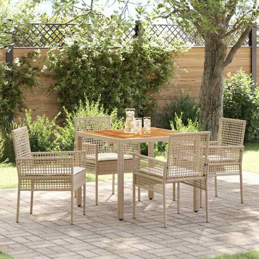 Garten Essgruppe 3 pcs Schwarz Poly-Rattan