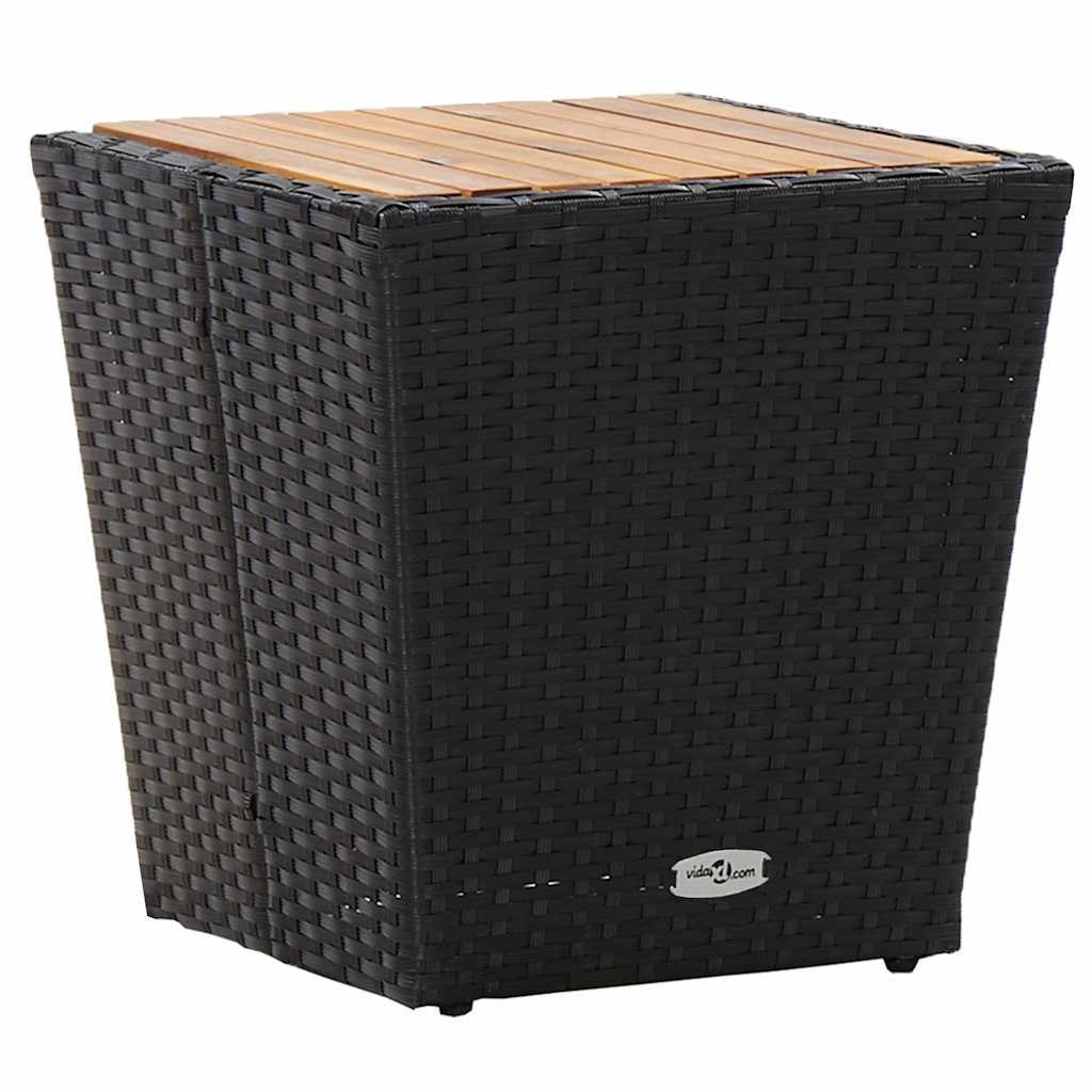 Garten Bistro Set 3 pcs Schwarz Poly-Rattan