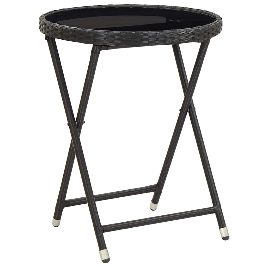 Garten Bistro Set 3 pcs Schwarz Poly-Rattan
