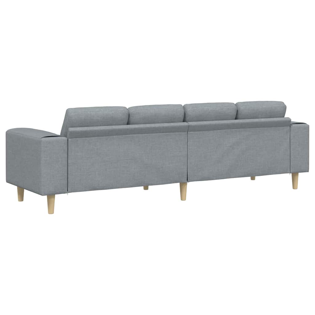 vidaXL Wohnzimmer Couch Hellgrau 250 x 77 x 76 cm Polyester