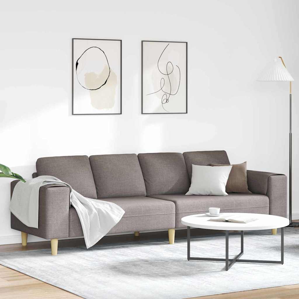 vidaXL Wohnzimmer Couch Hellgrau 250 x 77 x 76 cm Polyester