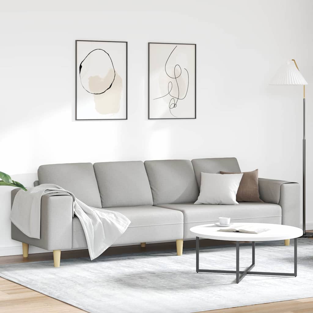 vidaXL Wohnzimmer Couch Hellgrau 250 x 77 x 76 cm Polyester