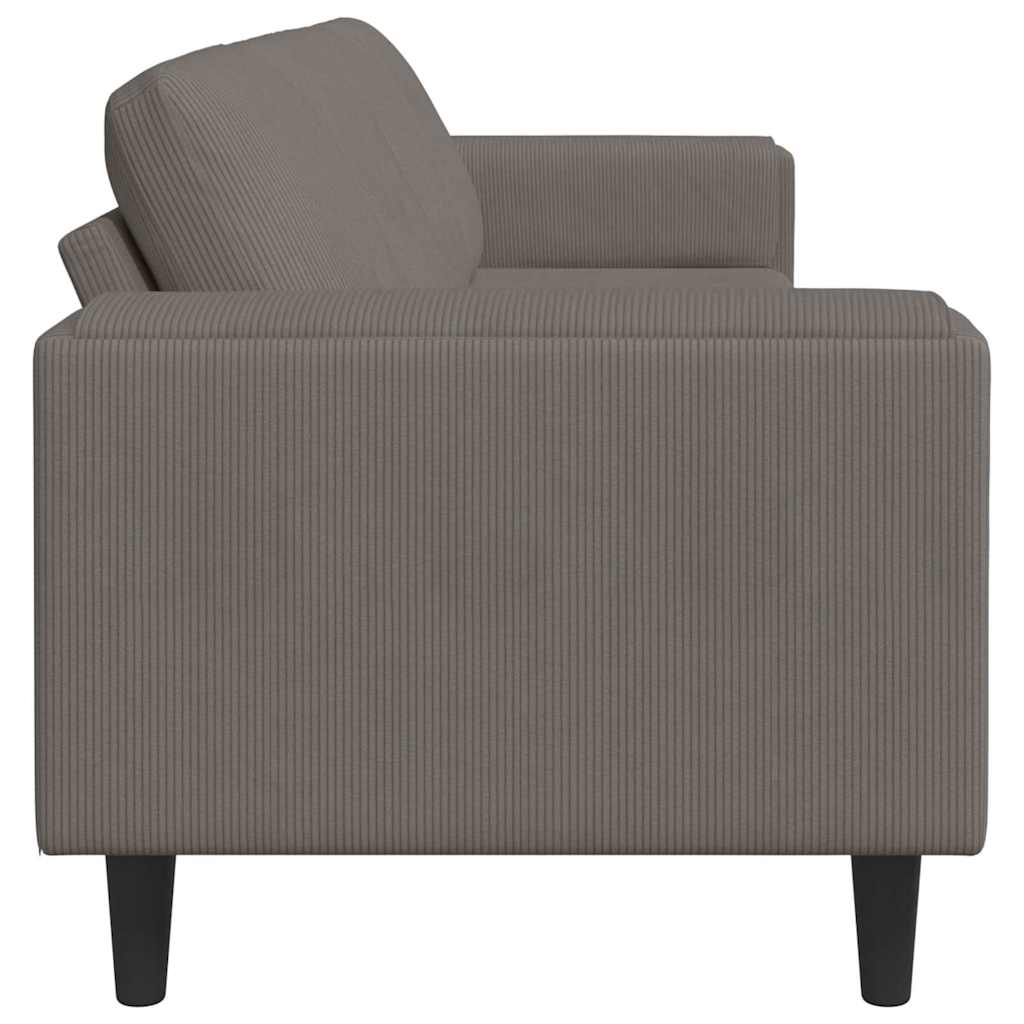 vidaXL Sofa mit Kissen Hellgrau 250 x 77 x 76 cm Cordstoff