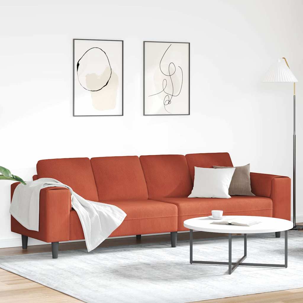 vidaXL Sofa mit Kissen Hellgrau 250 x 77 x 76 cm Cordstoff