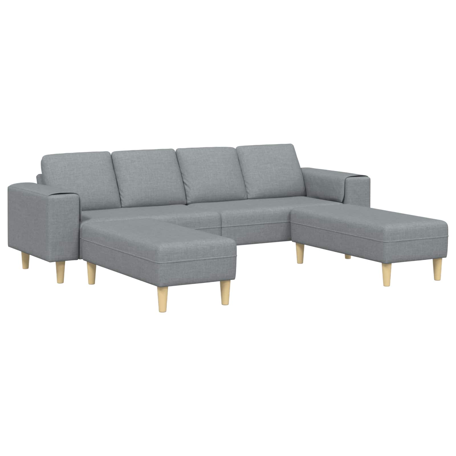 vidaXL Wohnzimmer Couch Hellgrau 250 x 77 x 76 cm Polyester