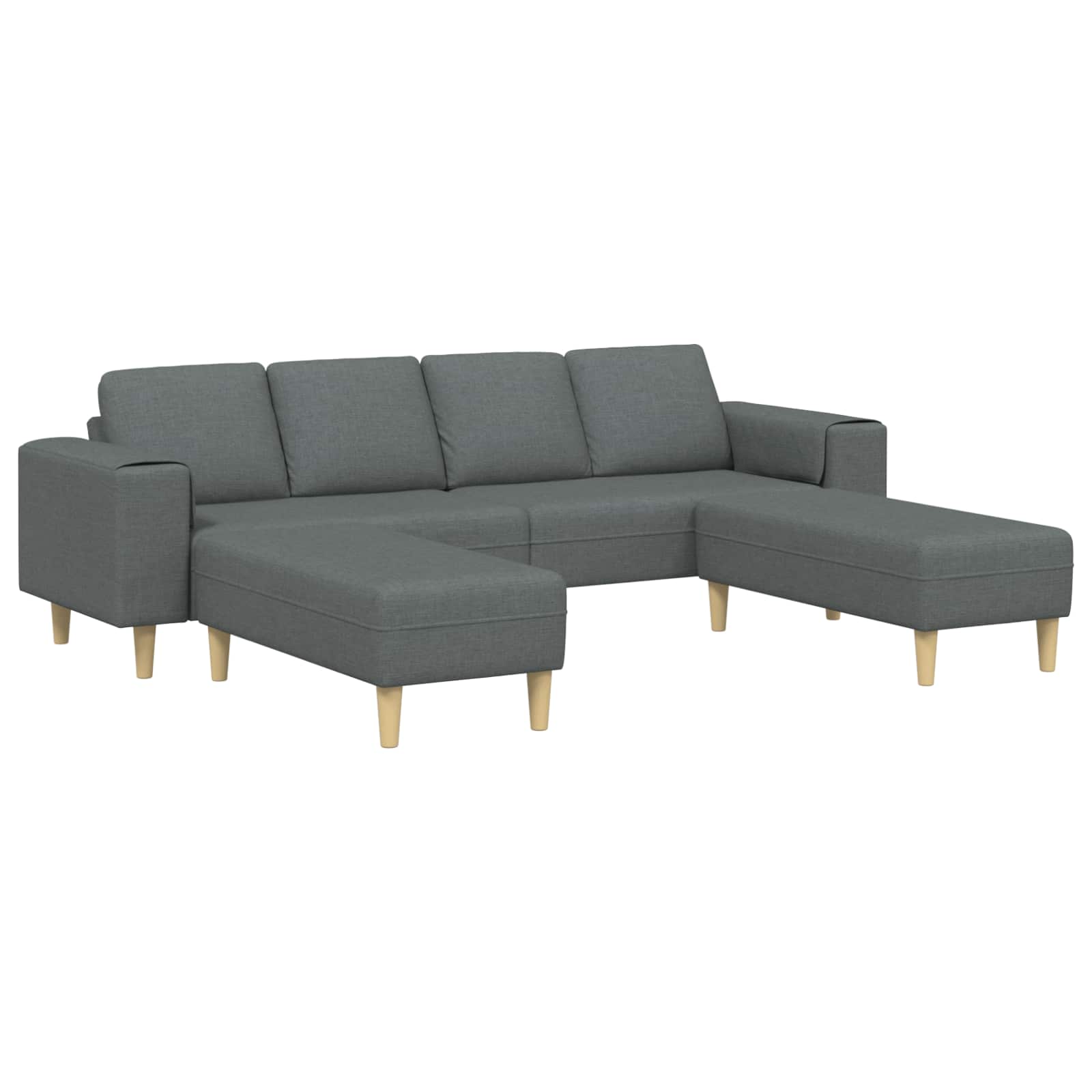 vidaXL Wohnzimmer Couch Hellgrau 250 x 77 x 76 cm Polyester