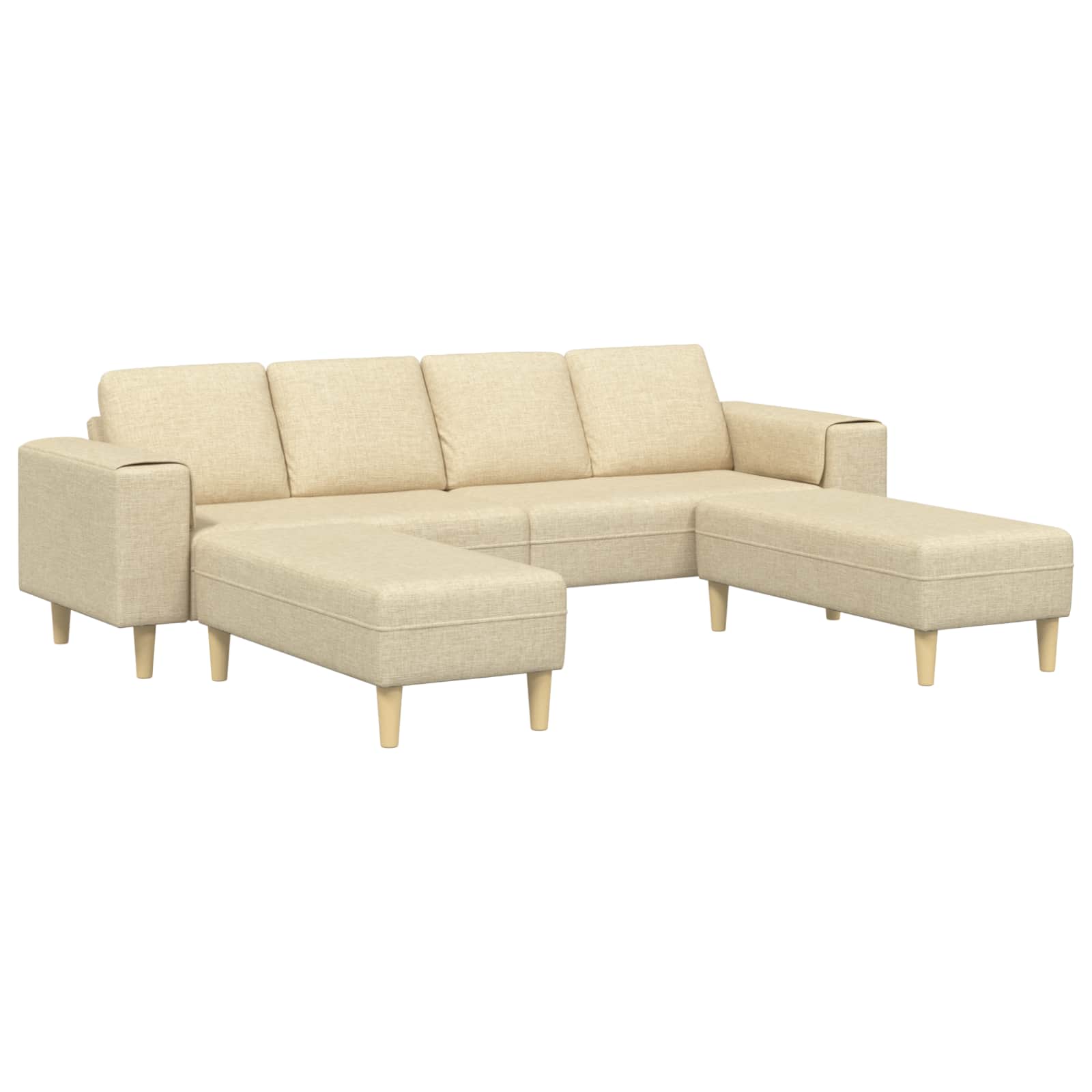 vidaXL Wohnzimmer Couch Hellgrau 250 x 77 x 76 cm Polyester
