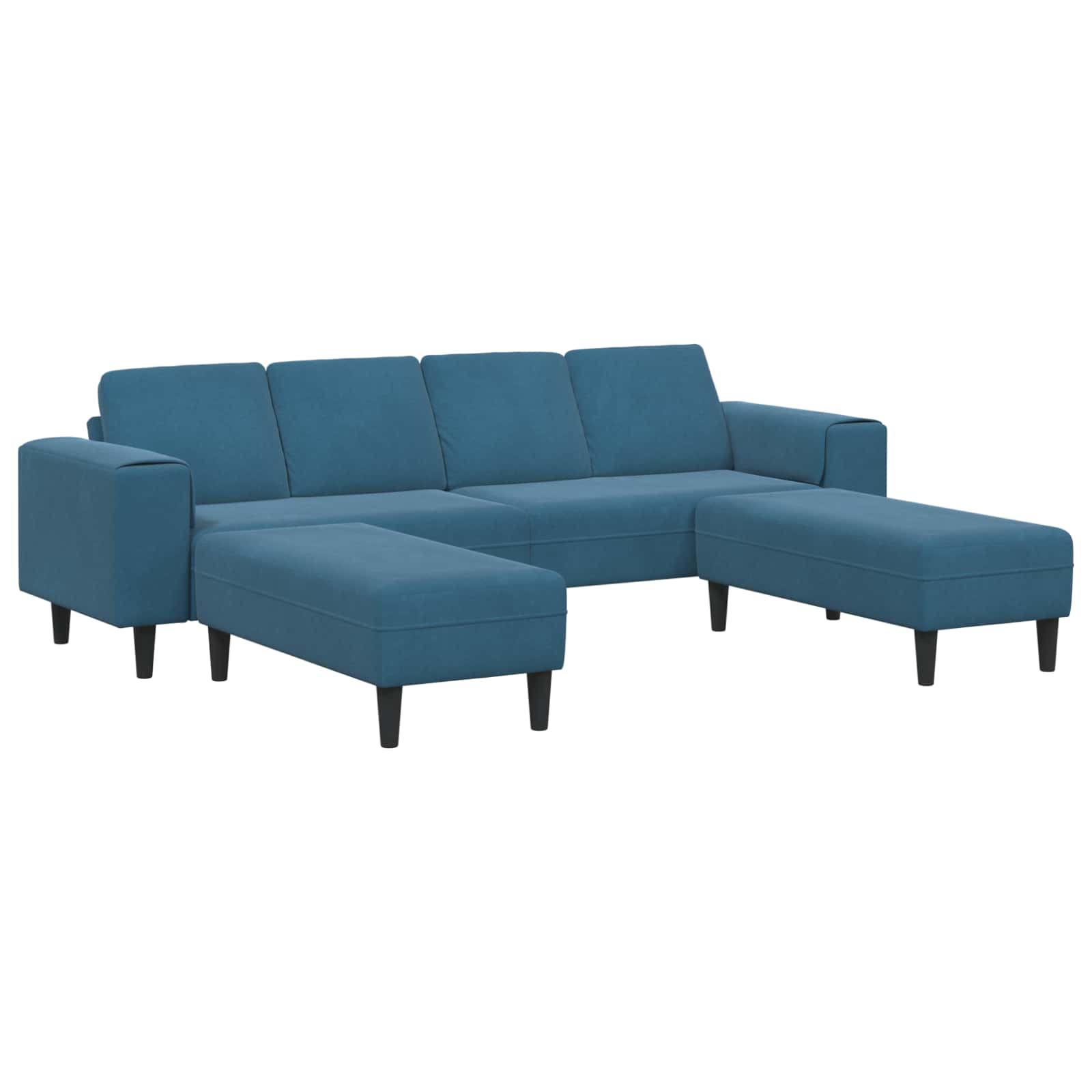 vidaXL Wohnzimmer Couch Blau 250 x 77 x 76 cm