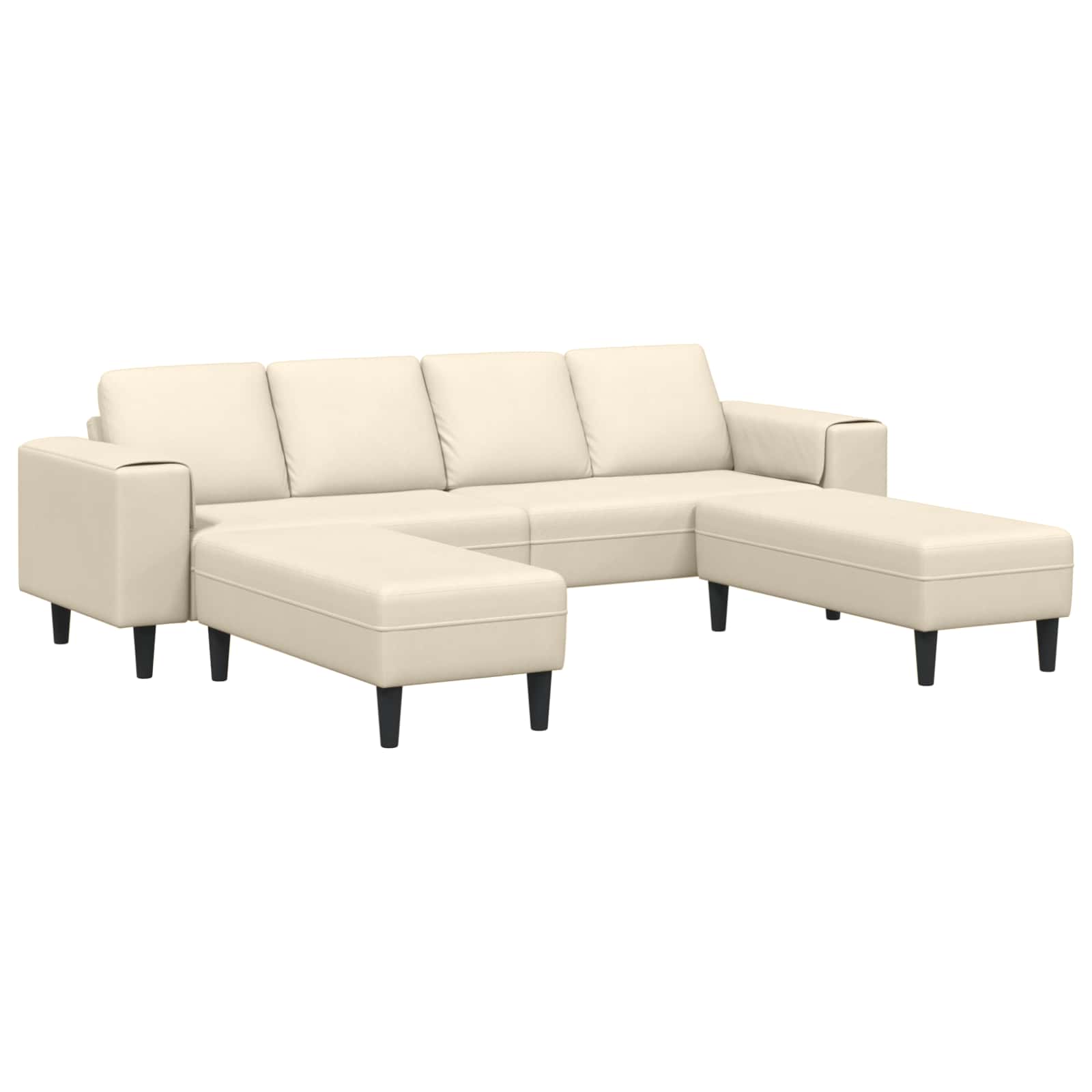 vidaXL Sofa mit Kissen Hellgrau 250 x 77 x 76 cm Cordstoff