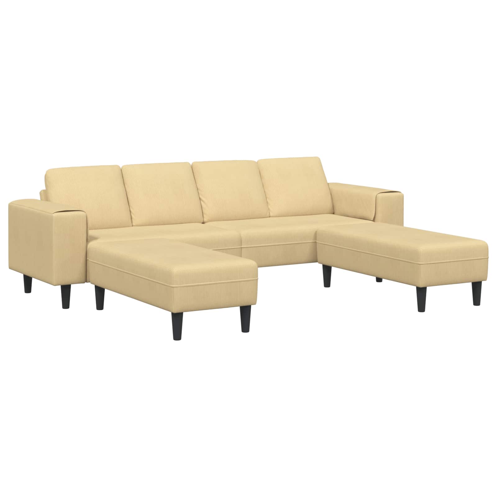 vidaXL Sofa mit Kissen Hellgrau 250 x 77 x 76 cm Cordstoff