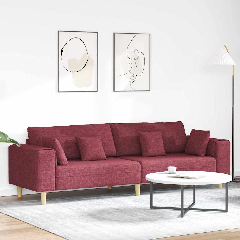 vidaXL Sofa mit Kissen Hellgrau 250 x 77 x 76 cm Stoff