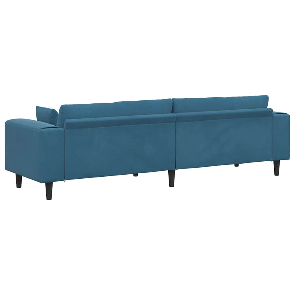 vidaXL Sofa mit Kissen Blau 250 x 77 x 76 cm Samt