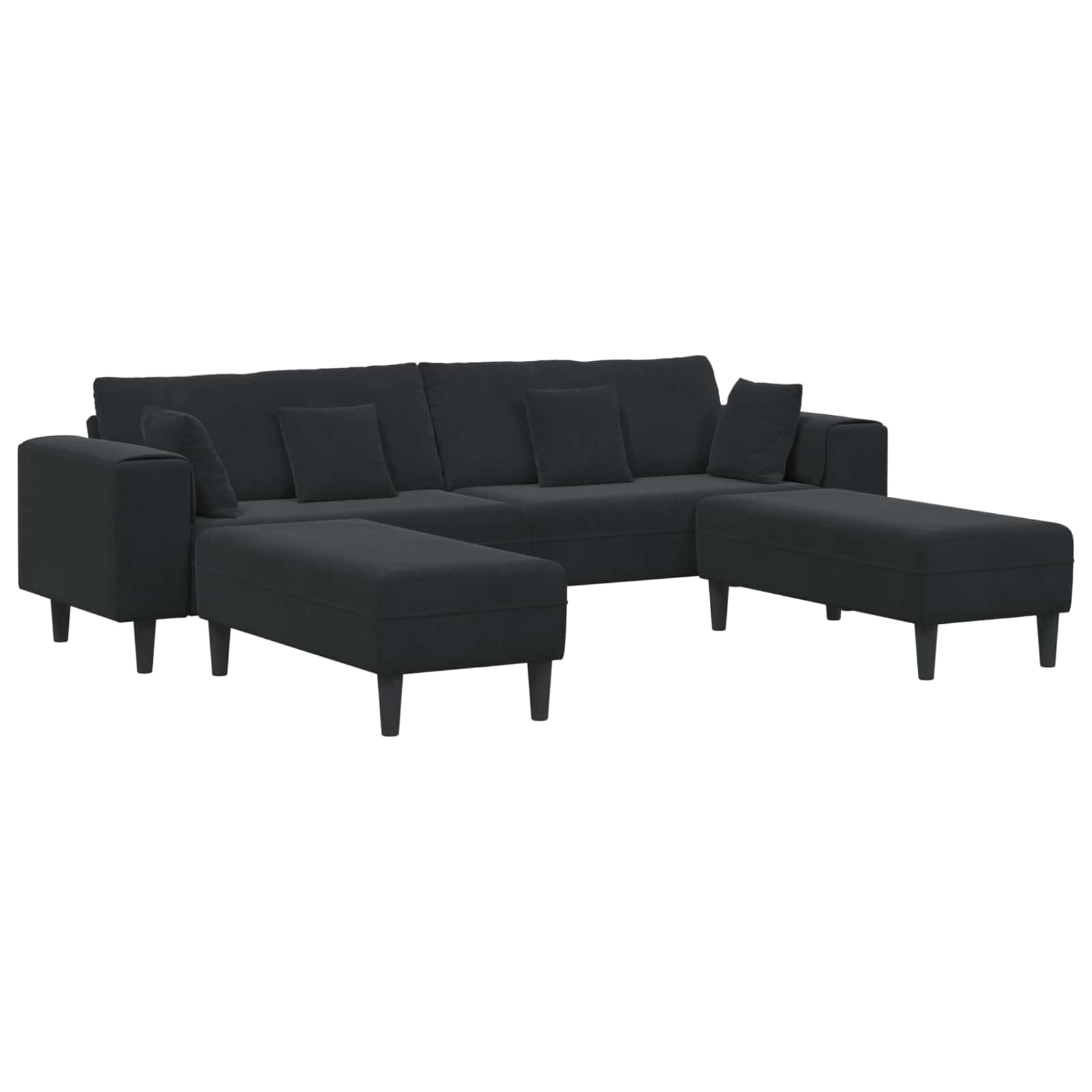 vidaXL Sofa mit Kissen Blau 250 x 77 x 76 cm Samt