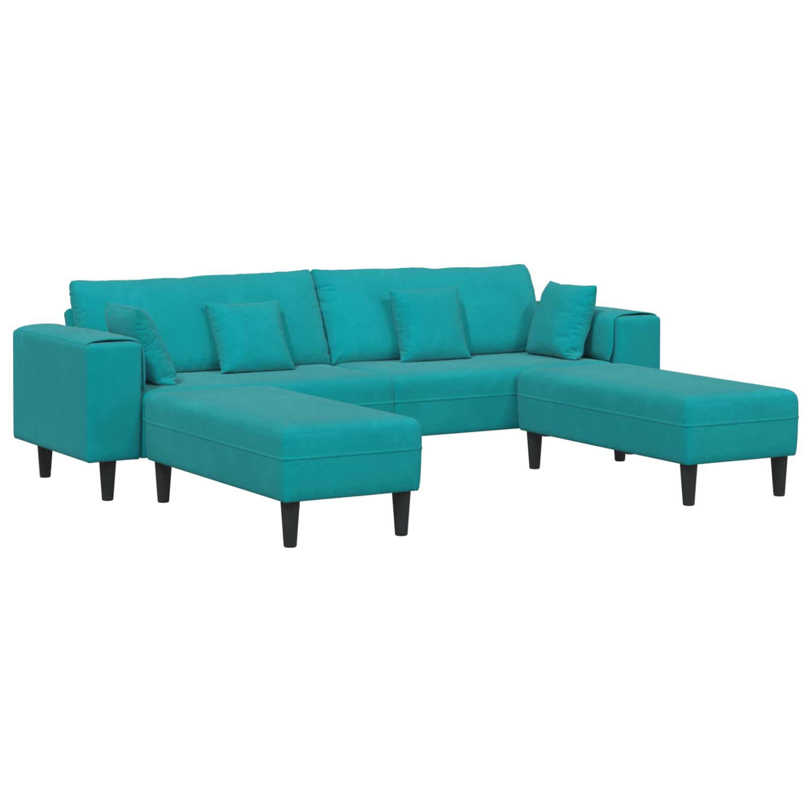vidaXL Sofa mit Kissen Blau 250 x 77 x 76 cm Samt