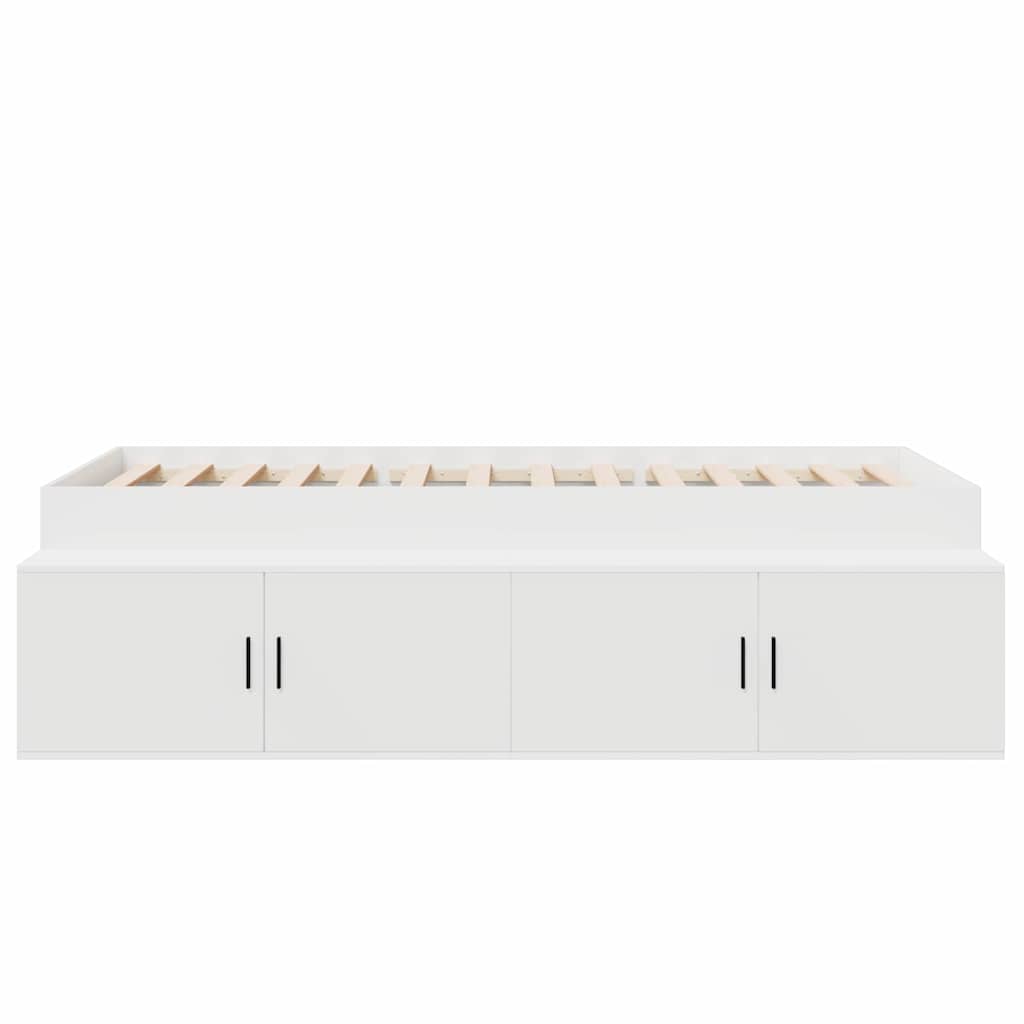 vidaXL Bettrahmen mit Schubladen Weiß 100 x 200 cm Holzwerkstoff