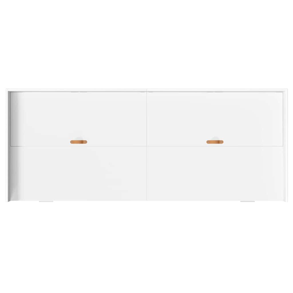 vidaXL Bettrahmen mit Kopfteil Weiß 100 x 200 cm Holzwerkstoff