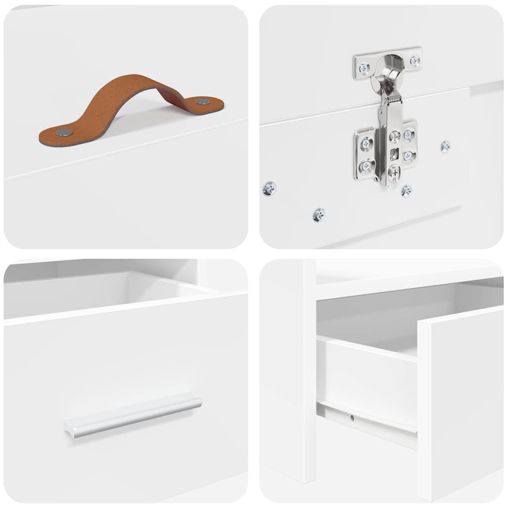 vidaXL Bettrahmen mit Kopfteil Weiß 100 x 200 cm Holzwerkstoff