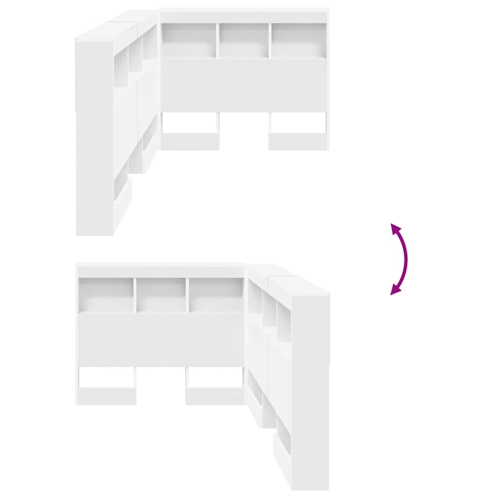 vidaXL Aufbewahrungskopfteil mit Regal Weiß 80 cm Holzwerkstoff