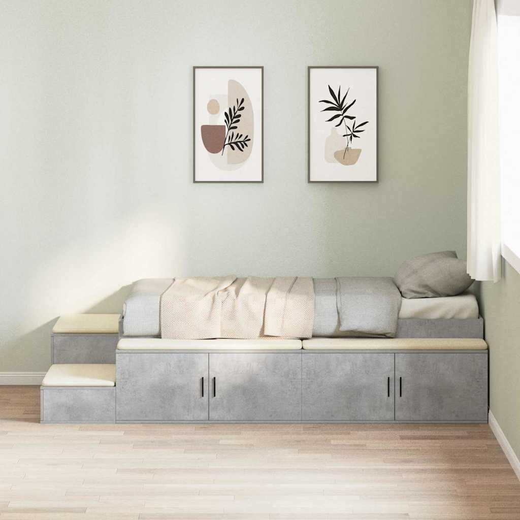 vidaXL Bett mit Stauraum Weiß 244 x 127 x 53.5 cm Holzwerkstoff
