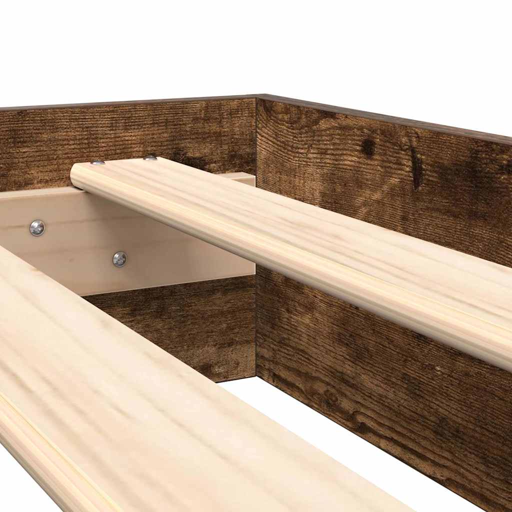 vidaXL Bücherregal-Bett Räuchereiche 90 x 200 cm Holzwerkstoff