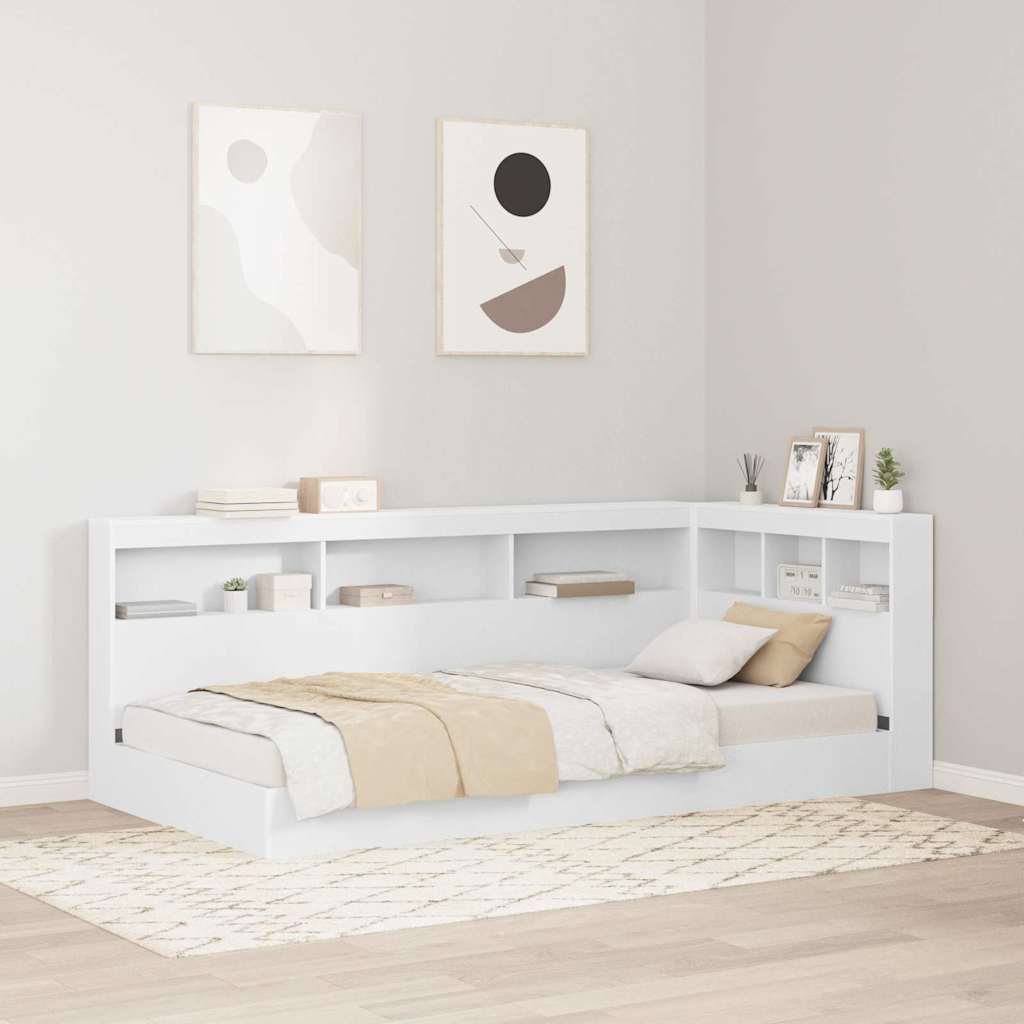 vidaXL Bücherregal-Bett Räuchereiche 90 x 200 cm Holzwerkstoff