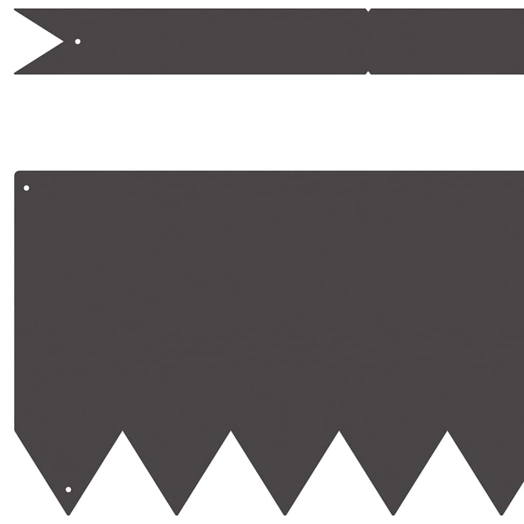 vidaXL Raseneinfassung 50 pcs Schwarz 100 x 0,05 x 20 cm