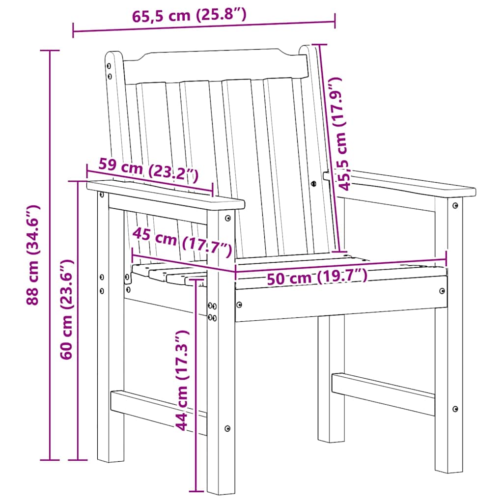 Gartenstuhl 4 pcs Weiß 65,5 x 59 x 88 cm Polyethylen