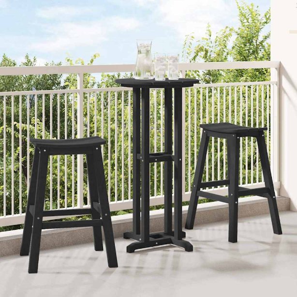 Garten Bar Set 3 pcs Weiß HDPE
