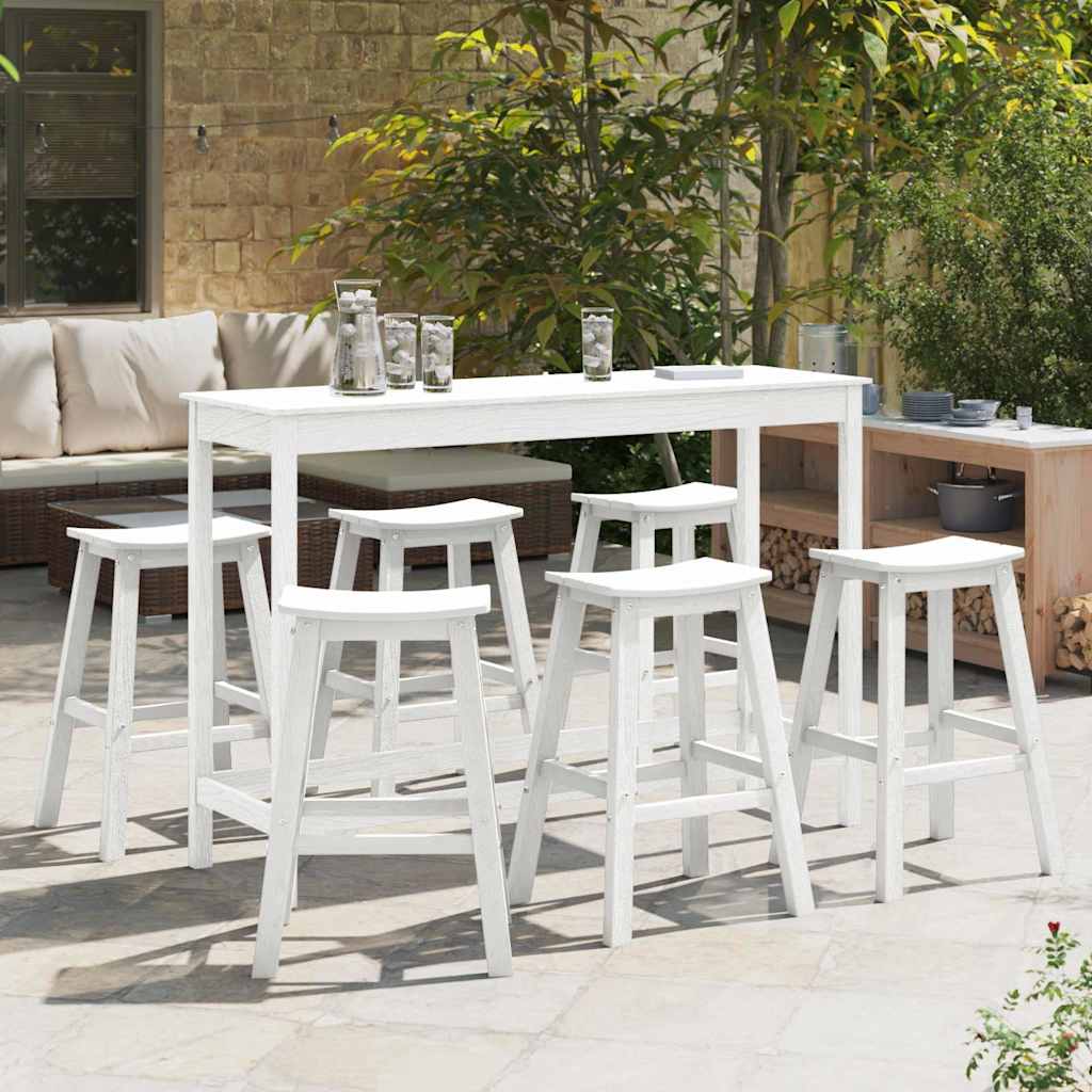 Garten Bar Set 3 pcs Weiß HDPE