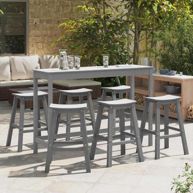 Garten Bar Set 3 pcs Weiß HDPE