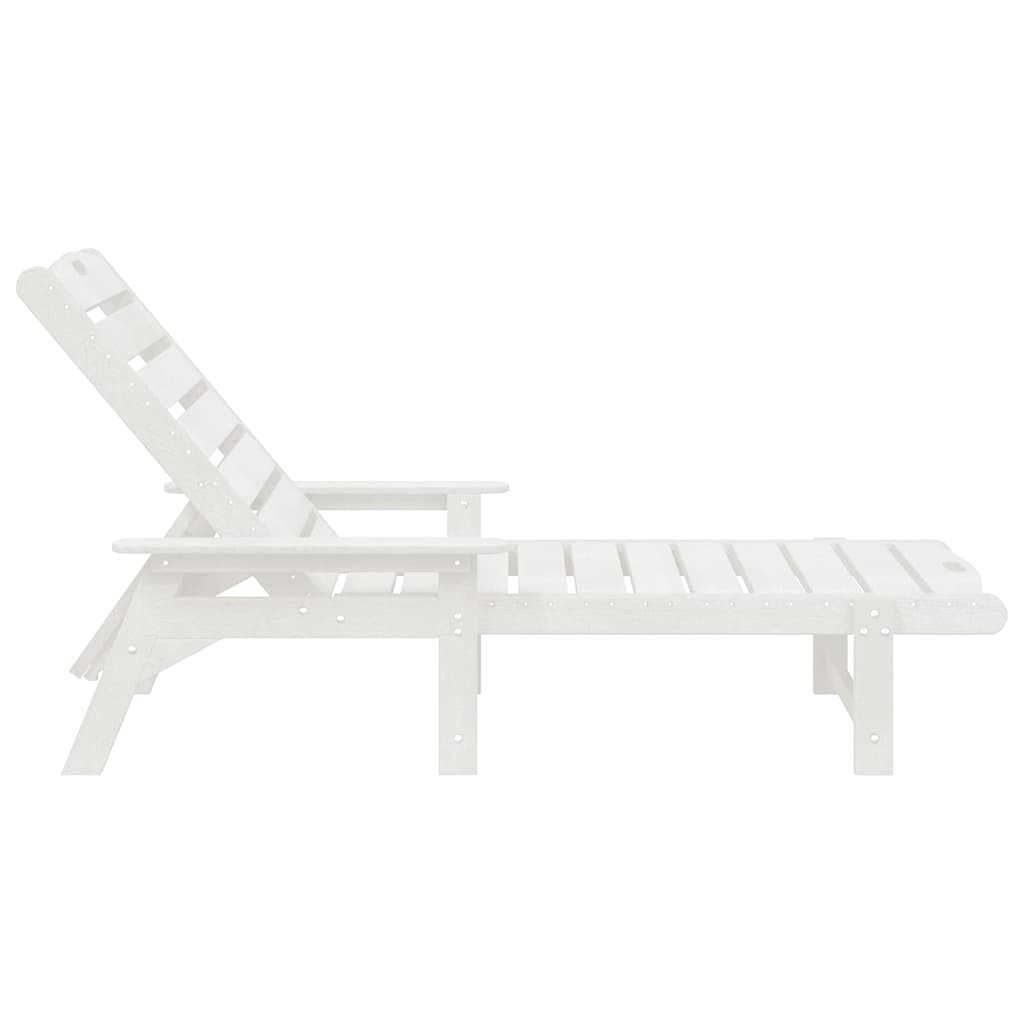 vidaXL Sonnenliege 2 pcs Weiß 195,5 x 53 x 98,5 cm Polyethylen