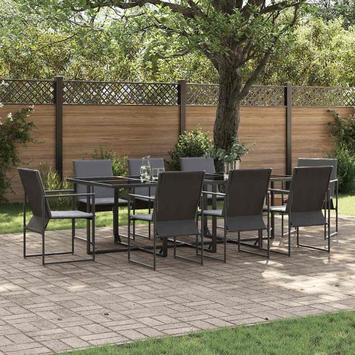 Garten Essgruppe 5 pcs Schwarz Stahl