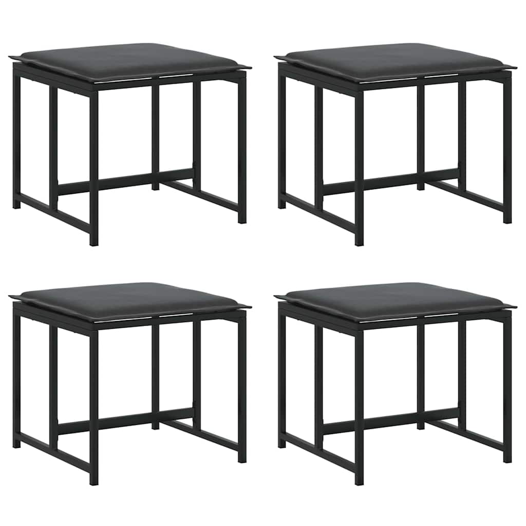 Garten Essgruppe 9 pcs Schwarz Stahl