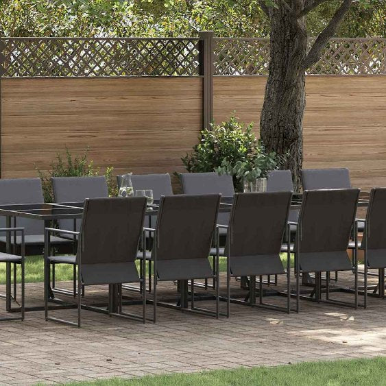 Garten Essgruppe 9 pcs Schwarz Stahl