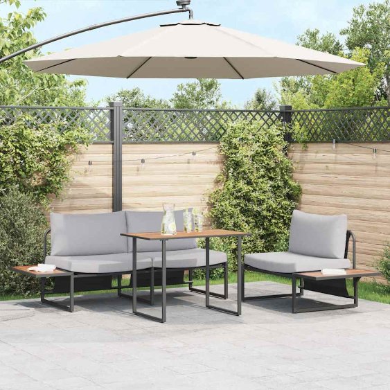 Garten Essgruppe 3 pcs Anthrazit Stahl
