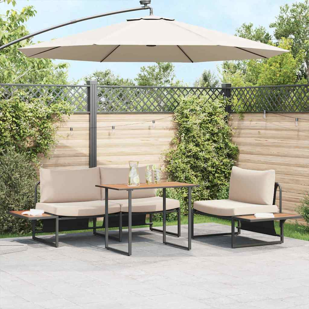 Garten Essgruppe 3 pcs Anthrazit Stahl