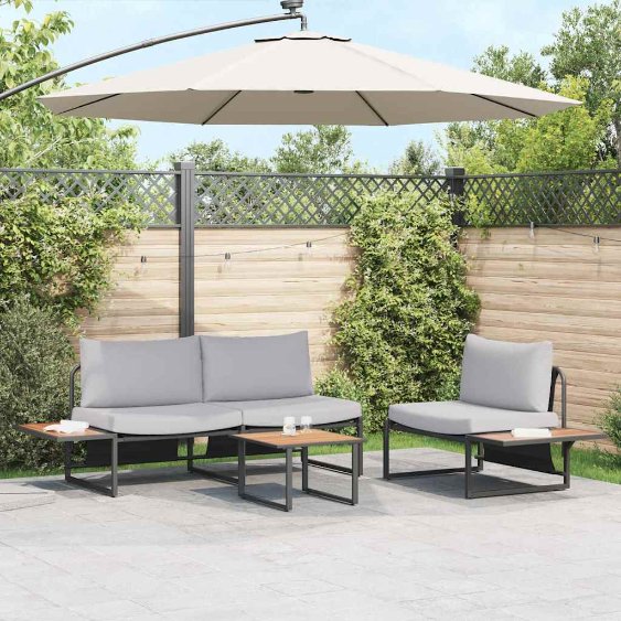 Garten Essgruppe 3 pcs Anthrazit Stahl
