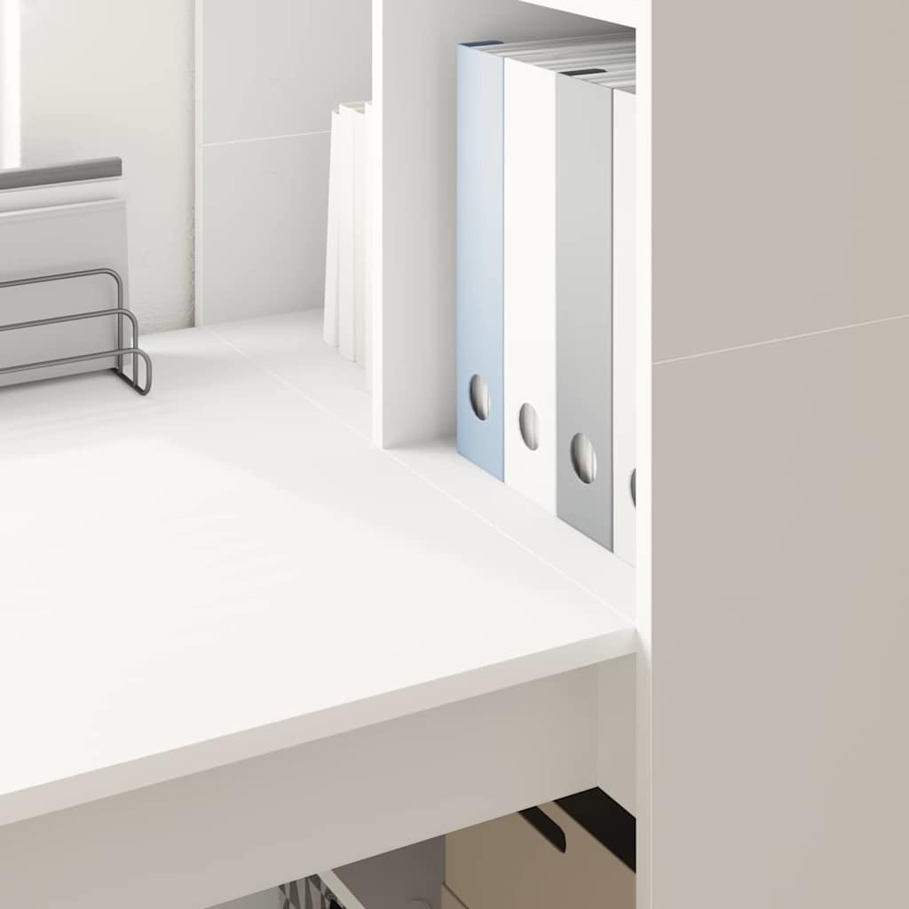 vidaXL Schreibtisch mit Regal Weiß 122 x 67 x 145 cm Holzwerkstoff