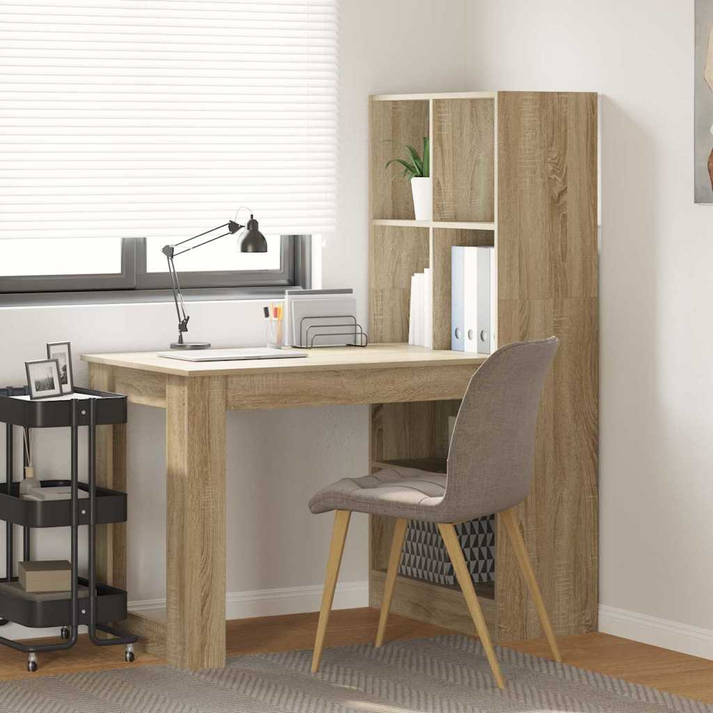 vidaXL Schreibtisch mit Regal Weiß 122 x 67 x 145 cm Holzwerkstoff