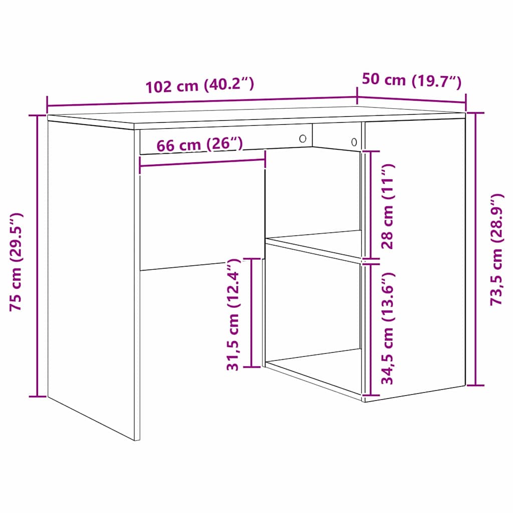vidaXL Eck-Schreibtisch mit Schubladen Weiß 102 x 88 x 75 cm