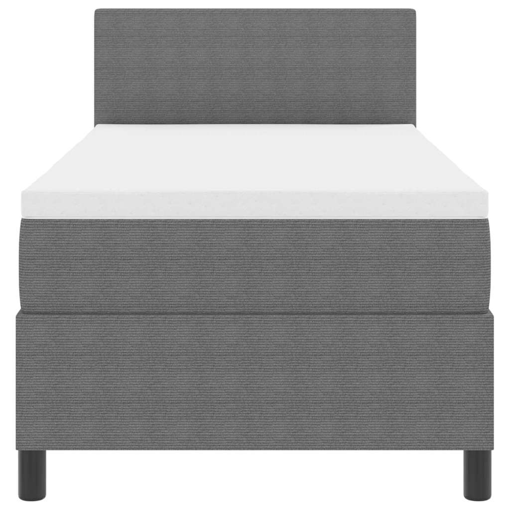 vidaXL Boxspringbett Hellgrau und Weiß 80 x 200 cm Cordstoff