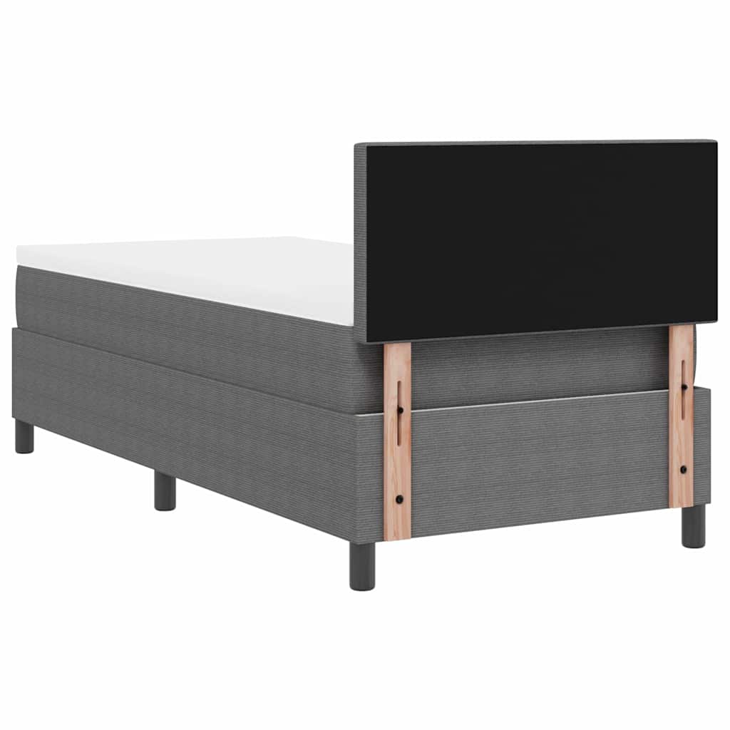 vidaXL LED Boxspringbett Hellgrau und Weiß 80 x 200 cm Cordstoff